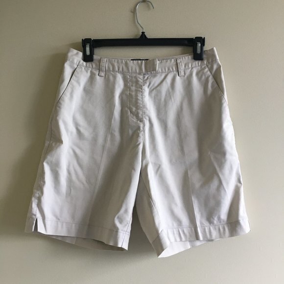 ADIDAS STRETCH SHORTS ATHLETIC WOMENS SIZE 6 IVORY Climalite‎ Dry GLOF - Picture 1 of 6